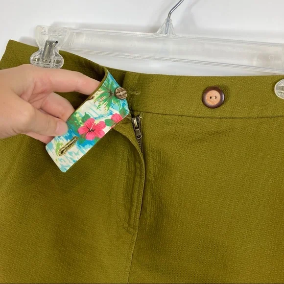 Vanessa Virginia Anthropologie Pea Green Mini Pencil Skirt Womens Size 4 - Picture 3 of 6